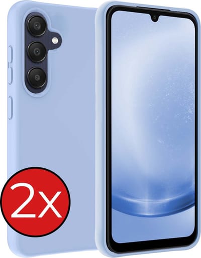 Hoesje - 2 Stuks - Geschikt voor Samsung Galaxy A25 - Sterk & Shockproof - Telefoonhoes - Back Cover - Case Siliconen - Telefoon Hoes - Lichtblauw