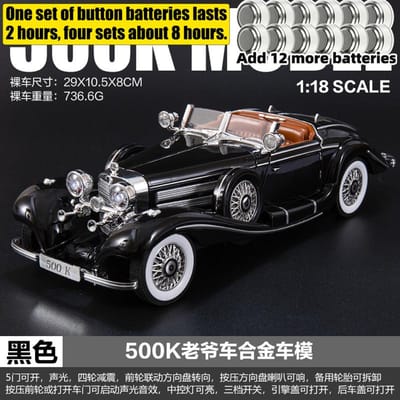 1:18 Mercedes Benz 500K Roadster Convertible de Luxe Voiture Ancienne Modèle Réduit en Alliage Métallique Moulé Sous Pression Voiture de Collection Hobby Ornement d'Exposition
