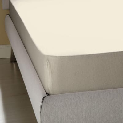 Homéé® Hoeslaken Jersey stretch ecru 120x200/220 +30 cm twijfelaar bed 100% katoen‎