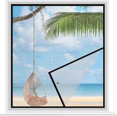 Vliegenhor 120x130cm voor Raam met Pollenbescherming en Klittenbandsluiting