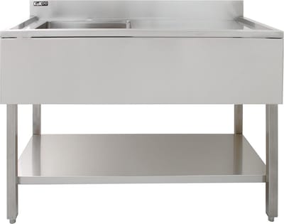 Professionele catering spoeltafel - zilver - 120 cm - met zeefplug