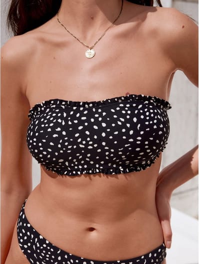 Next - Dames - Bandeau bikinitop met ruches - Zwart