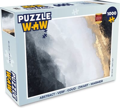 Puzzel Abstract - Verf - Goud - Zwart - Marmer print - Legpuzzel - Puzzel 1000 stukjes volwassenen