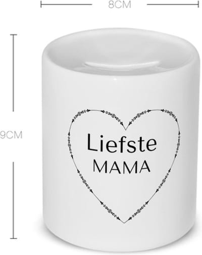 Akyol - liefste mama Spaarpot - Moeder - de liefste mama - moeder cadeautjes - moederdag - verjaardag - geschenk - kado - moeder artikelen - 350 ML inhoud