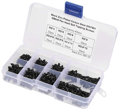 Dailygoods- Zelftappende Schroeven 400 Stuks - Assortiment Kit - Roestvrij Staal - Voor Houtbewerking/Metaal/Kunststof - Compacte Opbergcase - Onmisbaar Gereedschap