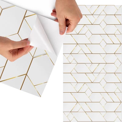 Tulup Meubelfolie - Moderne elegantie Plakfolie Meubels - 75x150 cm - Wit Meubelfolie - Meubelfolie Zelfklevend - Modern Meubelfolie - Wrapfolie Keuken - Wanddecoratie - Achtergronden en patronen