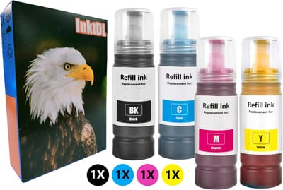 Huismerk geschikt voor Epson 664 / T664 Inktflessen - geschikt voor EcoTank ET-2500 - ET-2550 - ET-2600 - ET-2650 - ET-4500