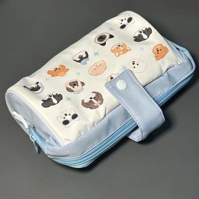 Trousse à crayons chiot, simple et grande capacité, sac à fournitures pour collégien, sac de rangement pour stylos, trousse à crayons
