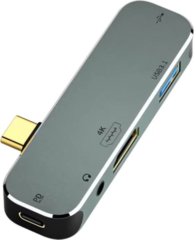 USB-C Type-C Multifunctionele Hub en Adapter voor Laptop en PC met Meerdere Aansluitingen voor Beeld, Data, Audio en Opladen – 1 USB 3.1 – Compacte Extender voor Werk, Studie en Dagelijks Gebruik