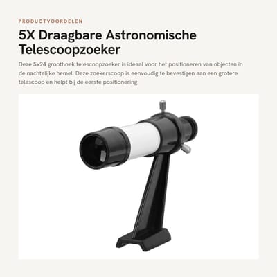 Dailygoods - 5X Draagbare Astronomische Telescoopzoeker voor Positionering