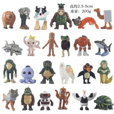 24 stuks/Set Tung tung tung Sahur Figuren V1 V2 V3 Serie PVC Italiaanse Hersenkronkel Tun Tung Tung Sahur Actiefiguren Speelgoed