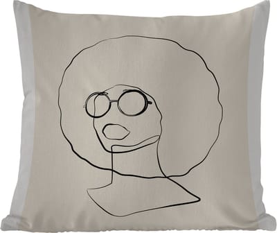 Tuinkussen - Tekst - Vrouwen - Line art - Quotes - 40x40 cm - Weerbestendig