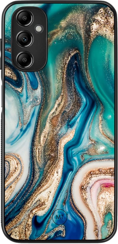 Hoesje geschikt voor Samsung Galaxy A14 5G - Magic marble - TPU Hard Case Backcover - Multi, Groen - Mooie Telefoonhoesjes