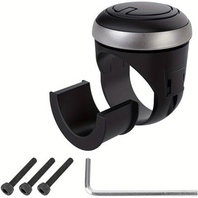 Auto Stuurwiel Booster Bal Draaiende Spinner Knop Lager Kracht Handvat Roterend Universeel Auto Accessoires Arbeidsbesparende Kit zwart