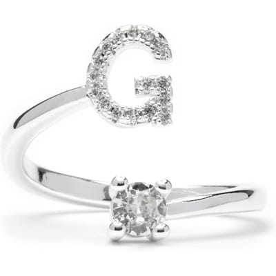 Luxenter Ring met glanzende zirkonia, zilveren afwerking - Alphabet
