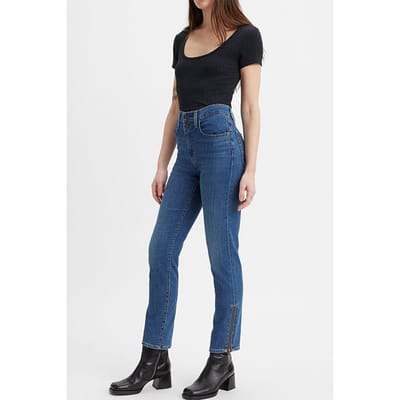 Levi's 724 Straight Jeans Blue Size: W26L32 | Straight Outlet | Dames | Blauw