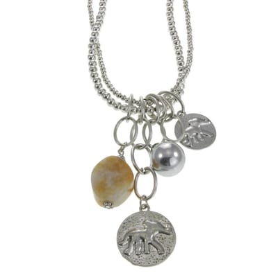 Behave - Lange ketting met olifantenhanger - 81 cm - Trendy bohemian sieraden