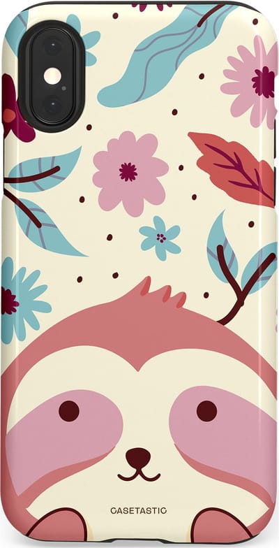 Casetastic Hoesje Geschikt voor Apple iPhone X/Xs - Stijlvolle Beschermende Duo-layer Case - Luiaard knuffels