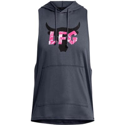Under Armour Heren Project Rock LFG Grafische Mouwloze Hoodie L gray