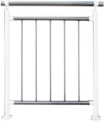 Verticale Balken - Leuning Onderdelen - Balkon Afscheiding - Roestvrij Staal V2A - 850 mm Breed - Zilverkleurig