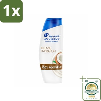 1 x Head & Shoulders - Shampoo - Intense Hydration - 100% Roosvrij - 300 ml- Anti-roos Shampoo - Roosvrij Shampoo - Hoofdoorzaak Roos - Hoofdhuidproblemen - Kokosolie Shampoo