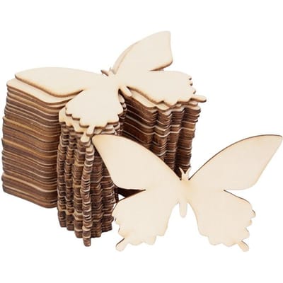 10 stuks onafgewerkte houten vlinder blanco plak kinderen schilder speelgoed Pasen huisdecoratie bruiloft verjaardag feest cadeau doe-het-zelf knutselen beige