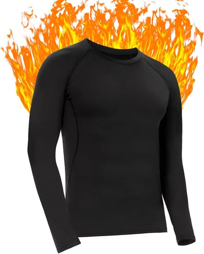 Heren Fleece Thermisch Ondergoed Set, Lange Mouwen T-shirt en Broek voor Skiën en Outdoor Activiteiten