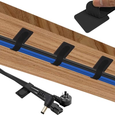 Kabelbeheer set - Kabel organizers - Bureau opruimen - Zelfklevend herbruikbaar - 30 stuks - Zwart