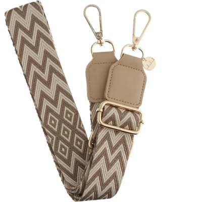123watches Telefoonkoord bagstrap - zigzag - goud - Geschikt voor iPhone en andere smartphones