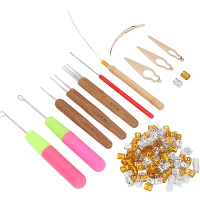 Dreadlocks Gereedschap Set Dreadlocks Vlechtringen Haarverlenging Haaknaald Haar Decoratie goud