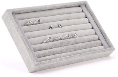 Dailygoods - Sieradenopbergdoos - Opbergtray voor Oorbellen en Ringen - Elegant Design - Roze - Sieradenhouder - Perfect voor Dames - Luxe Suede
