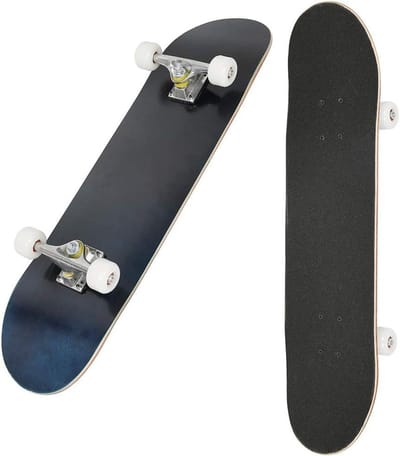 Compleet skateboard 7 lagen esdoornhout, voorgemonteerd, longboard met ABEC-9 lagers voor tieners en volwassenen (donkerblauw)