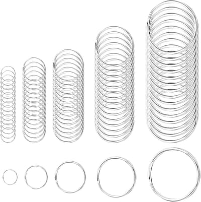 Stalen Sleutelhangers 12mm 15mm 20mm 25mm 30mm - Dubbele Haak Ringen voor DIY Sieraden, Oorbellen en Armbanden - 100 Stuks