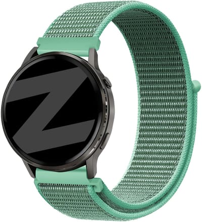 Bandz Nylon Loop Strap 18mm - horlogebandje geschikt voor Garmin Vivoactive 4S / Vivomove 3S / Venu 2S / Venu 3S / Forerunner 255S / Forerunner 265S / Venu 4 41mm - Mint