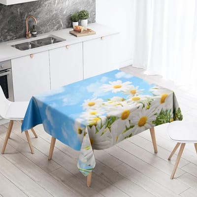 Rechthoekig Klein Madeliefje Tafelkleed Lelietje-van-dalen Anti-vlekken en Waterdicht Keukentafel Huisdecoratie 100x145cm