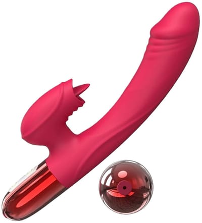 Ynkkvre - Vibrator - Clitoris Stimulator - Dildo - Stotende Rabbit Vibrator - G-Spot-Vibrator - Dubbele Stimulatie G-Spot & Clitoris Met Intelligente Verwarming - 1 - Rood