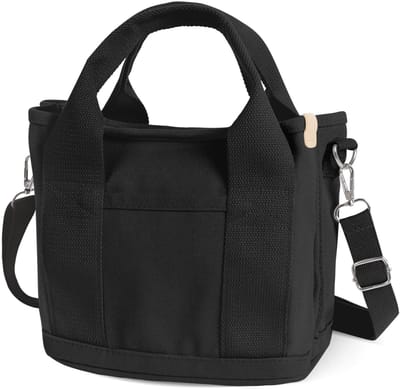 Dailygoods- Tote Bag - Canvas - Multi-pocket - Met rits - Verstelbare schouderbanden - Klein - 23 x 21 x 15 cm - Schoudertas