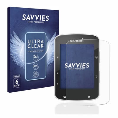 Savvies - Screenprotector voor Garmin Edge 520 / 820 - Folie Beschermfolie transparant 6 Stuks