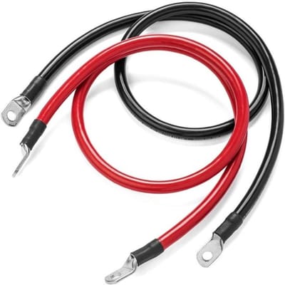 Dailygoody - 2-delige batterijkabel - Koperen kabel - 50 cm - Rood en