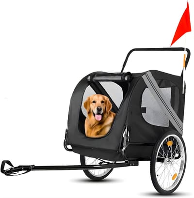AHD® Fietskar - Hondenbuggy - Hondenfietskar - Hondenfietskar Opvouwbaar - Donkergrijs - 79cm x 60cm x 20cm