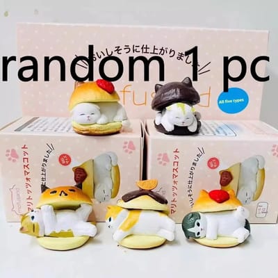 Mofusand Plump Serie Blind Box Hamburger Brood Kat Fruit Kat Figuurtjes Kawaii Bureau Decoratie Verzamelspeelgoed Verjaardagscadeau