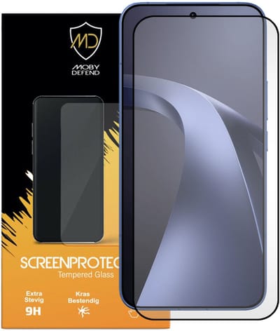 MobyDefend Screenprotector - Geschikt voor Xiaomi 17T Pro - Screensaver Met Zwarte Randen - Gehard Glas