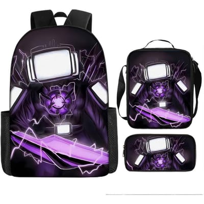 Luxe Populair Grappig Nieuwigheid Skibidi toilet 3D Print 3 stuks/Set leerling Schooltassen Laptop Dagrugzak Rugzak Lunchtas Etui