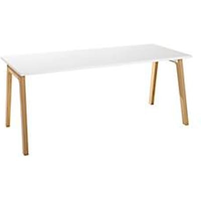 Schäfer Shop Select Start Off Houten bureau, rechthoekig, A-poot, B 1800 x D 800 x H 735 mm, wit/houtlook