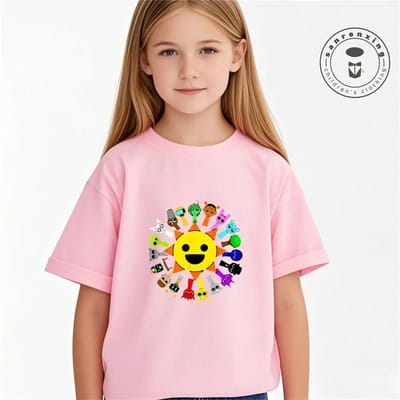 T-shirt d'été pour enfants Anime Sprunki T-shirt Graphique Garçons Filles Jeux d'Horreur Hauts Manches Courtes Tee Sauvage Dessin Animé Sprunki T-shirts 130