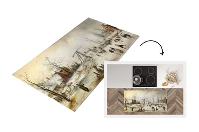 Keukenloper - Loper keuken - Ice scene - schilderij van Hendrick Avercamp - 120x60 cm - Keukenloper vinyl