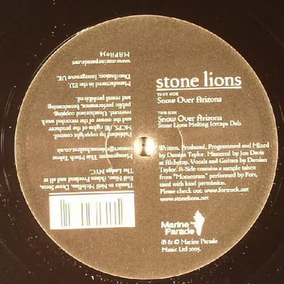 Disque 12 pouces STONE LIONS - Snow Over Arizona MAPA034 Marine Parade 2005 UK Dance & Electronica Occasion