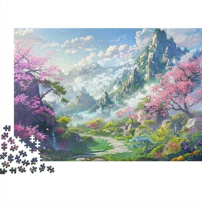 Legpuzzel 1000 stukjes - Volwassenen spel - Ontspanning thuis - Gedrukt landschap - 52 x 38 cm - Niet gespecificeerd