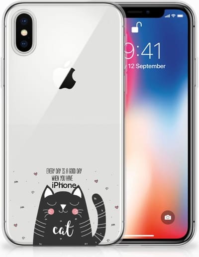Apple iPhone X | Xs Telefoonhoesje met Naam Cat Good Day