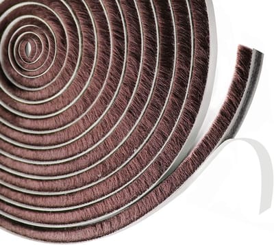 Borstelafdichting, deurafdichting, zelfklevend, 9 mm (B) x 23 mm (D) x 6 m (L), deurafdichting, insectenbescherming, afdichtingsborstel voor deur, ramen, kledingkast, tochtstopper voor deuren